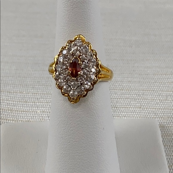 Jewelry - Flower Vermeil Ring Sparkling CZ’s 925 Sz 6